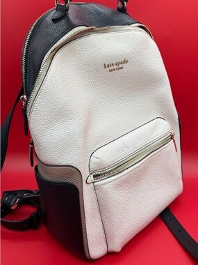 kate spade Two-Tone White and Black Leather Backpack